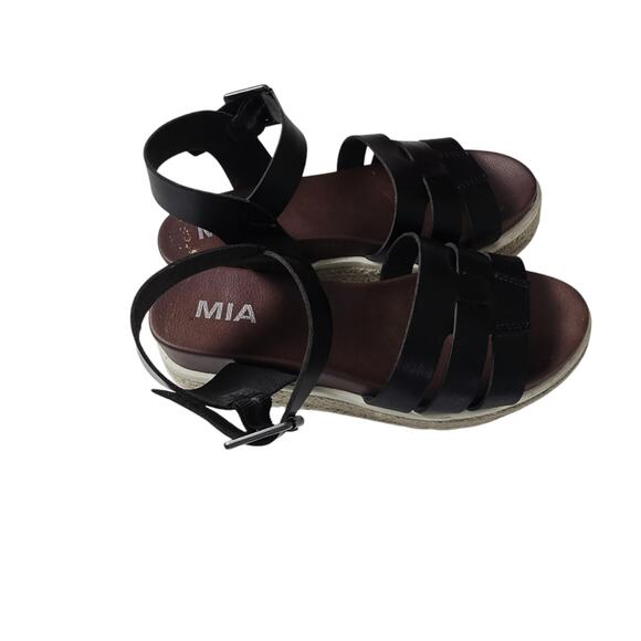 MIA Womens Karlotta Platform Sandel Causal Midi Heel 2-3' Black Buckle 6 Y2K 90s - Picture 4 of 6